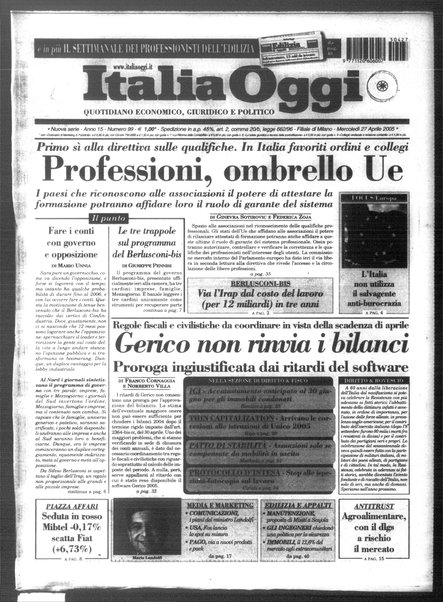 Italia oggi : quotidiano di economia finanza e politica